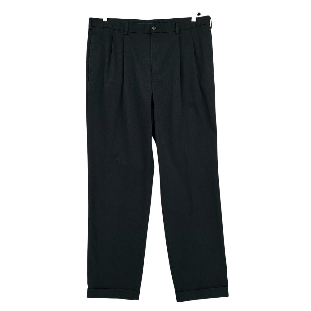 Brooks Brothers Advantage Chino 40x34 Men Thompson Black Pleated Pants Business